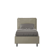 BS COM Letto singolo contenitore imbottito 80x200 similpelle cappuccino