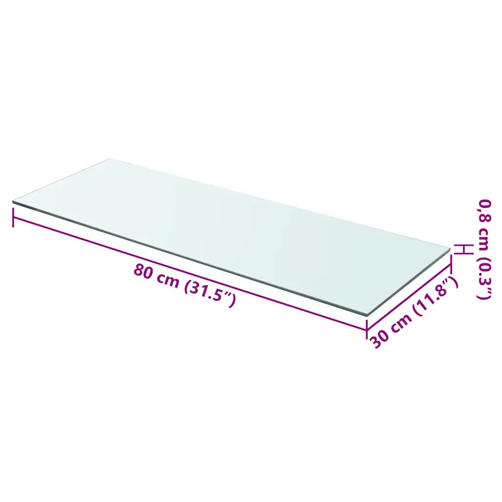 Mensola | Ripiano | Scaffale in Vetro Trasparente 80x30 cm