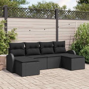 Set Divano da Giardino 6 pcs Nero Rattan in Polipropilene 3346153
