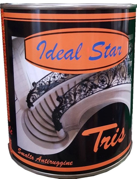 SMALTINO ANTIRUGGINE 'TRIS' IDEAL STAR 0,375 lt - Rosso - IDEAL STAR