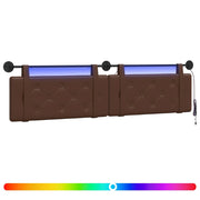 Testiera | Testata sospesa Con luce LED Marrone Similpelle