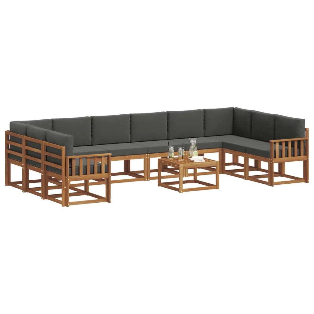 Set di divani da esterno 11 pcs Naturale e Antracite 3367085