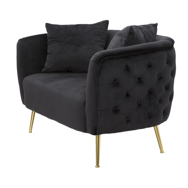 Divanetto Bucarest Nero cm 127x74x71