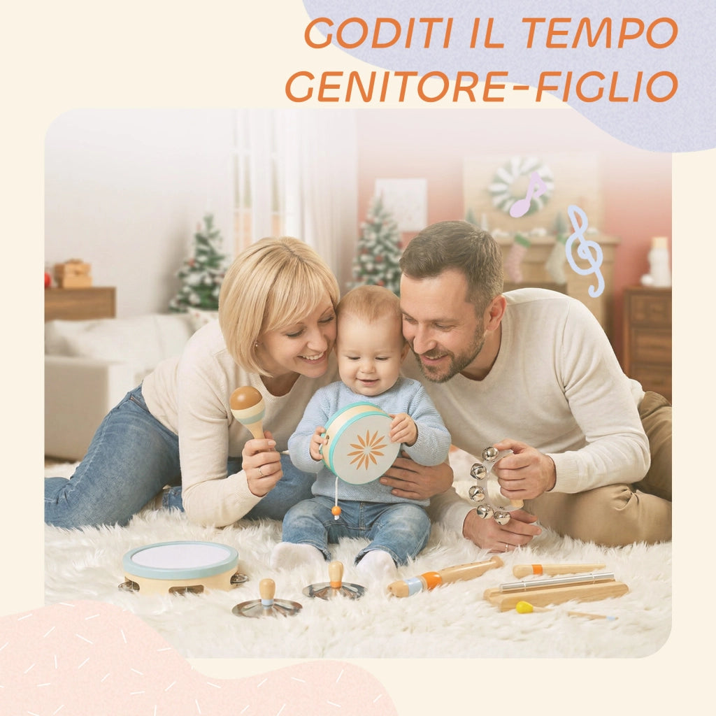 Set Strumenti Musicali Percussioni Legno Montessori ¨C Xylo ¨C Bambini