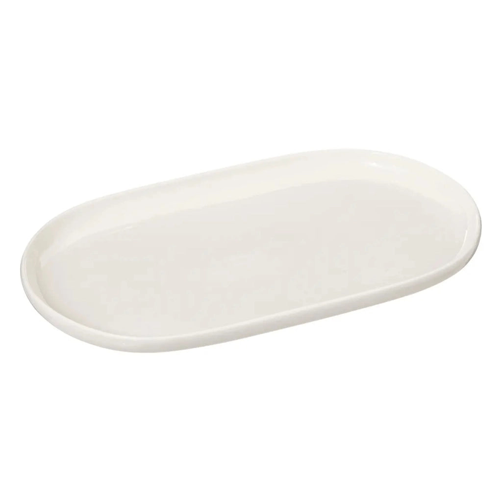 Piatto ovale "nora" in porcellana 23x9 cm