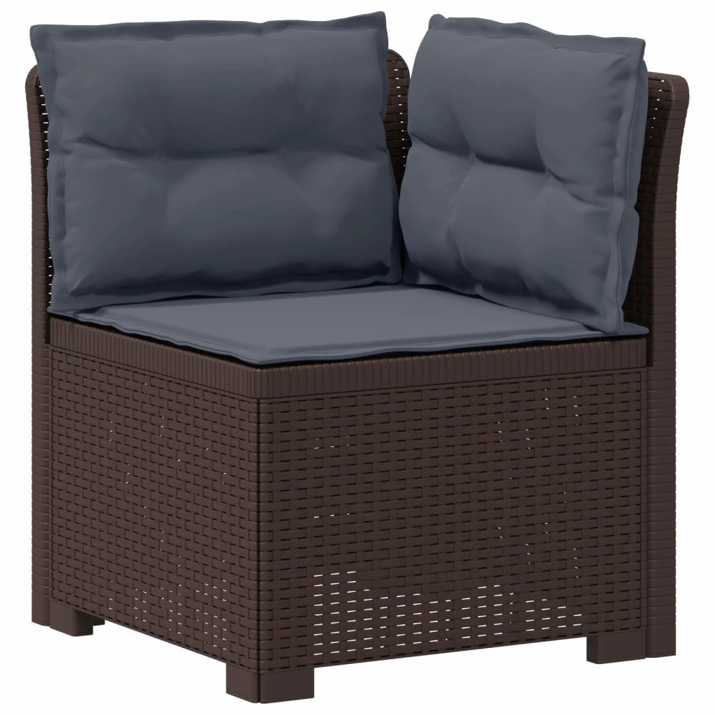 Divano da Giardino a 1 Posto con Cuscini Aspetto Rattan PP 8011839