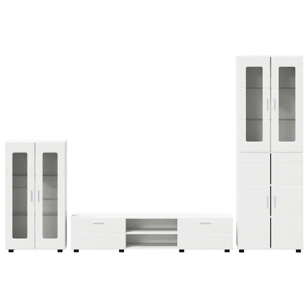 Set mobile TV con porta FLORIN 3 pcs Bianco Legno multistrato 3397974
