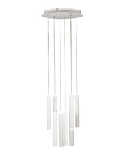 Lampada a sospensione circolare Prado 8 luci Fabas Luce - LED 52 W dimmerabile - Bianco opaco Rosone rotondo