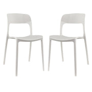 Sedia In Polipropilene Marte Ergonomica Arredo di Design Esterno e Interno da Giardino Impilabile Sedie M Bianco/2 Sedie