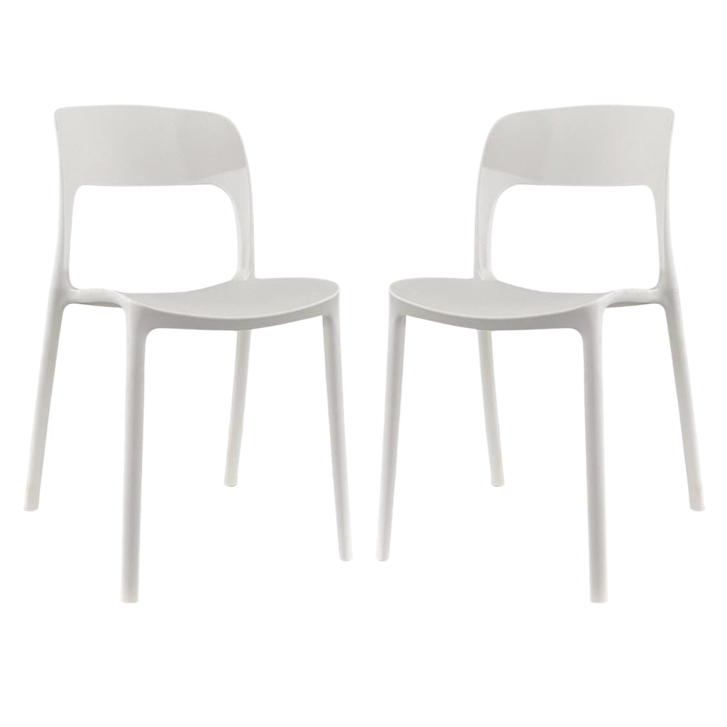 Sedia In Polipropilene Marte Ergonomica Arredo di Design Esterno e Interno da Giardino Impilabile Sedie M Bianco/2 Sedie