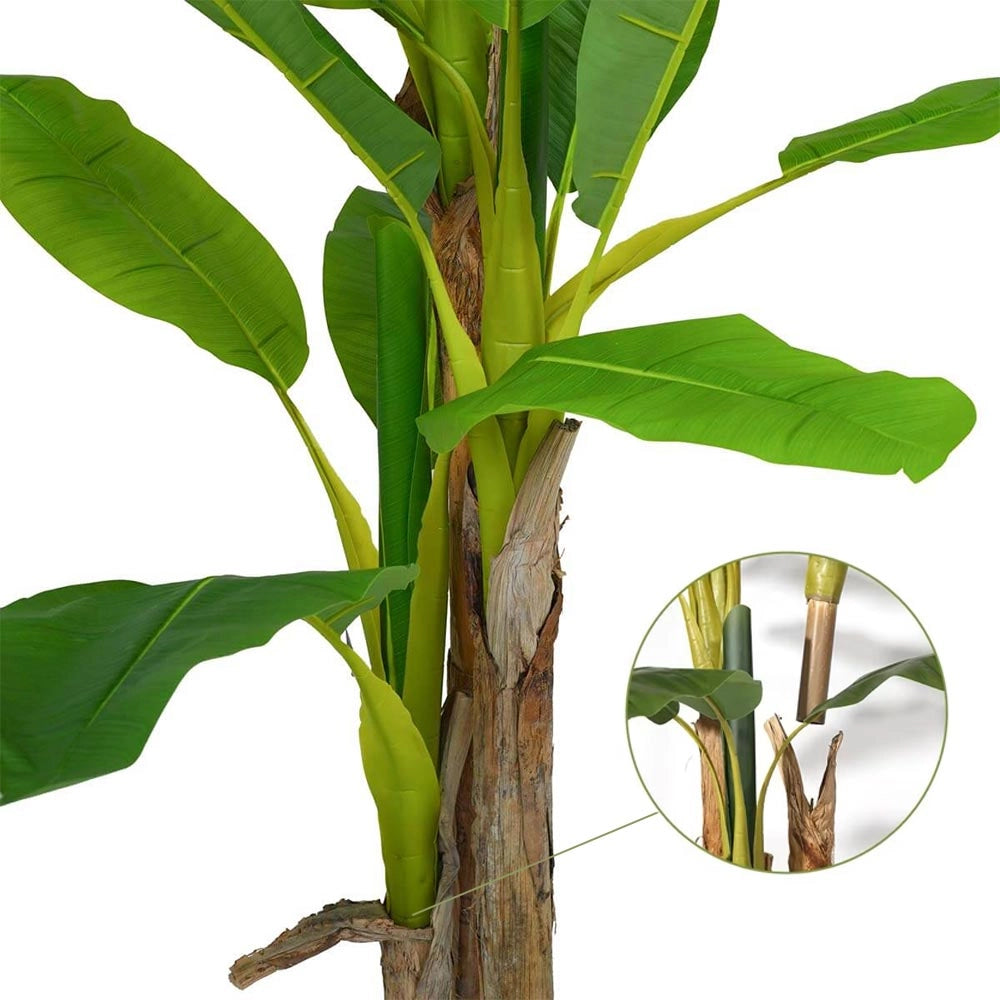Banano Artificiale con vaso plastica pianta tropicale finta realistica h 210 cm