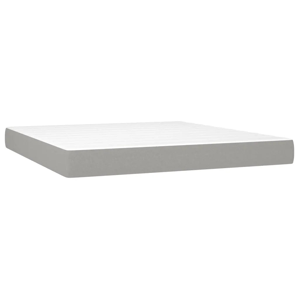 Letto a Molle Materasso e LED Grigio Chiaro 160x200 cm Tessuto 3138165