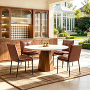 SEDIA da pranzo imbottita Set da 4 pezzi 48x55x87 cm Marrone/Nero