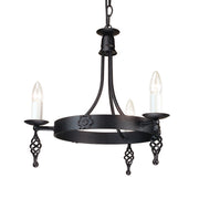 Lampadario retro Belfry nero in ferro Ø48 3xE14 Elstead