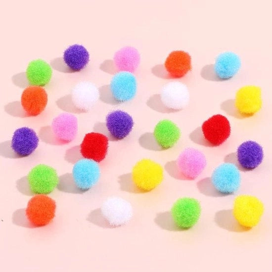 Mini-Pomponi - Materiali di Riciclaggio Potenti - Diverse Colori - Palle di Piuma - Utilizzo Creativo - Adatto per Artigianato - Dimensioni Variabili - 100 Pezzi di Decorazione Decorativa Sferica per Progetti DIY