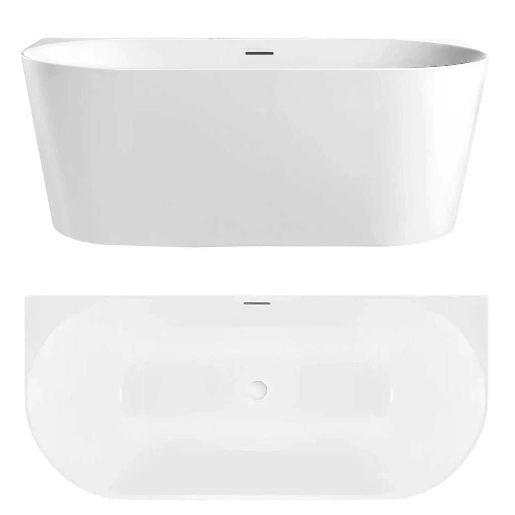 Vasca Bagno A Parete Capri Slim 170cm Copritappo bianco