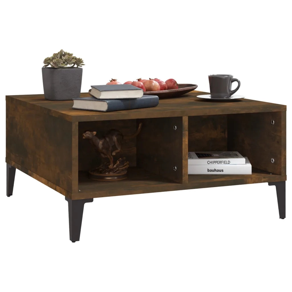 Tavolino da Salotto Rovere Fumo 60x60x30 cm in Truciolato 813167
