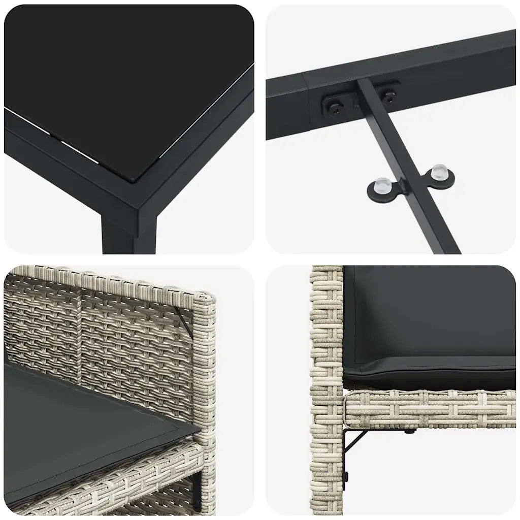 Set da Pranzo per Giardino 5 pcs Grigio chiaro polyrattan 3380705