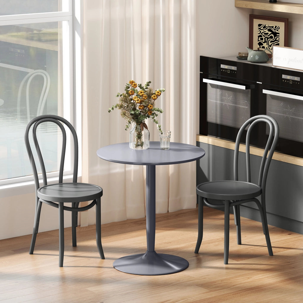 Tavolo da pranzo rotondo ¨C Minimal ¨C Grigio, acciaio, 70x70x75 cm