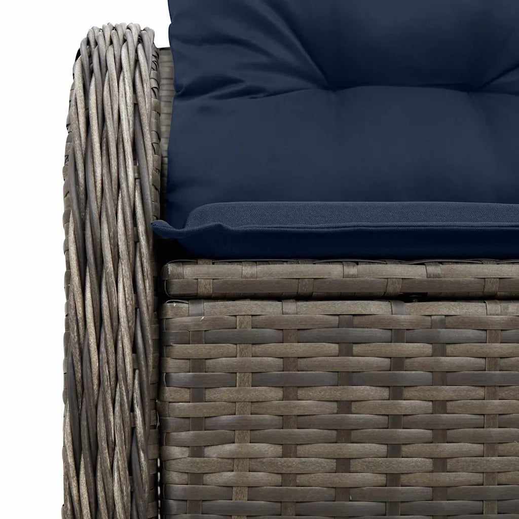 Divano da giardino con cuscino 121 x 62 x 69 cm polyrattan 42006729