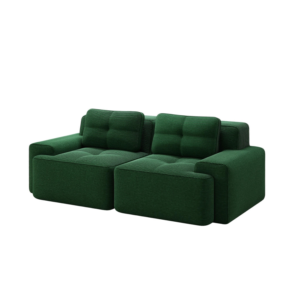 Divano Modulare Boneless ¨C Xylo ¨C Velluto a Coste, Verde, Loveseat