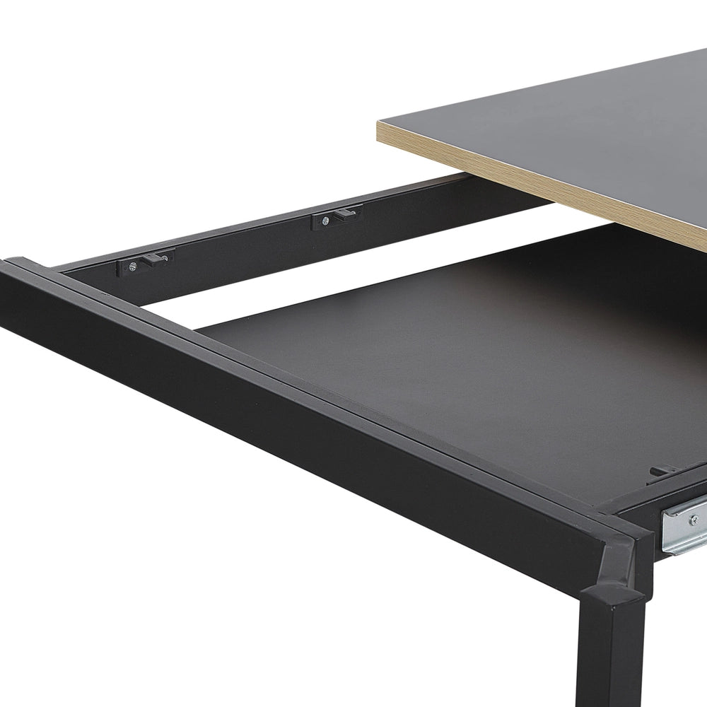 Tavolo da pranzo allungabile MDF Nero 140/190 x 90 cm moderno industriale