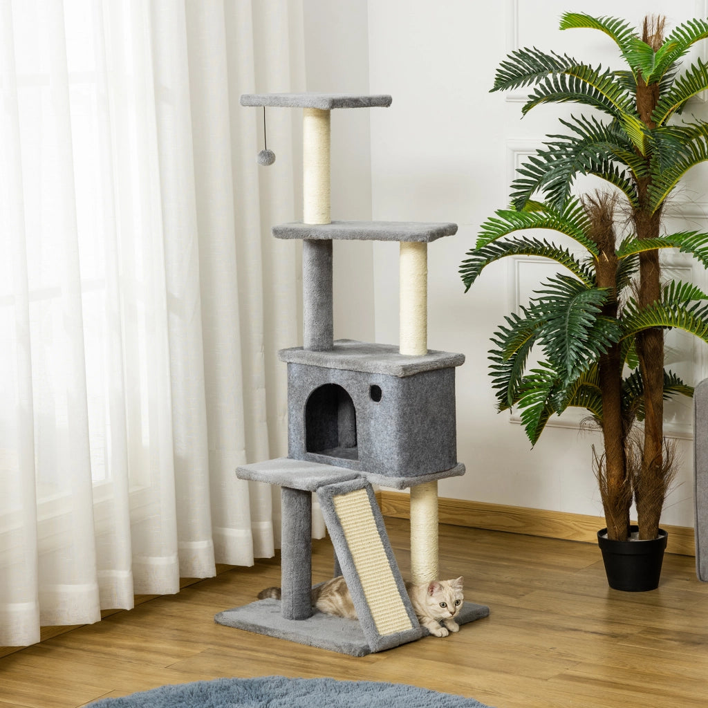 Tiragraffi con Casetta e Scala ¨C Minimal ¨C Grigio 48x48x125 cm