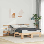 Struttura del letto-Giroletto Marrone 135 x 190 cm Pino massello 278883