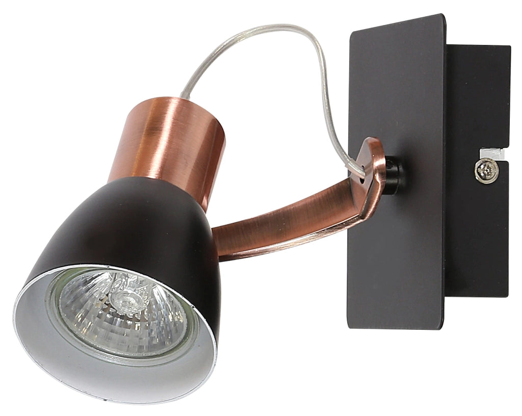 Applique Candellux Markus 91-35554-M nero rame GU10