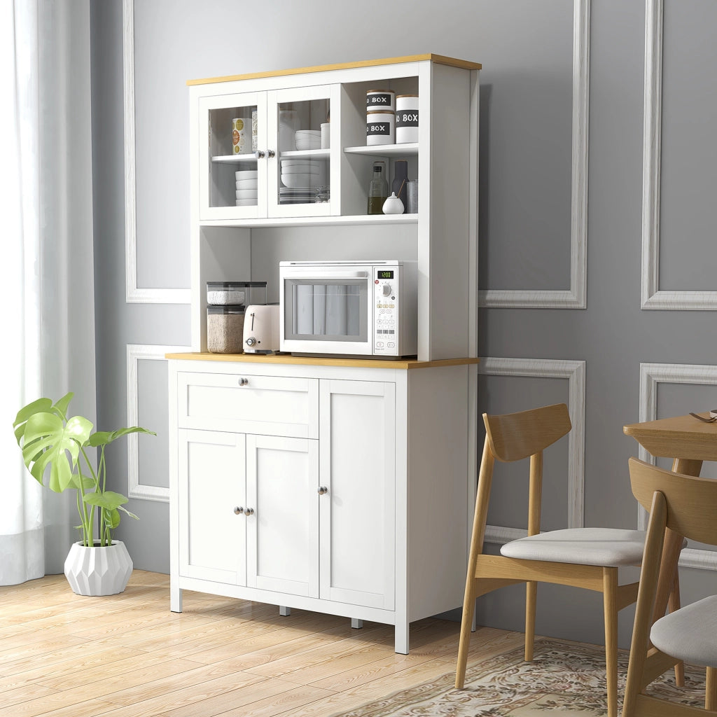 Armadio da Cucina con Cassetti e Ripiani ¨C zephmum ¨C Bianco 100x40x180 cm