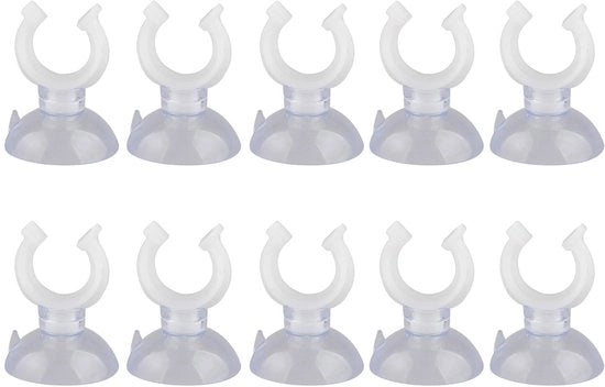 Accessori per acquario - Zuignappe 15mm - 10 pezzi - Zuignappe per acquario - Zuignappe per vetro - Sostegno per tubo di gomma - Resistente alle scosse e facile da installare - Accessori per acquario