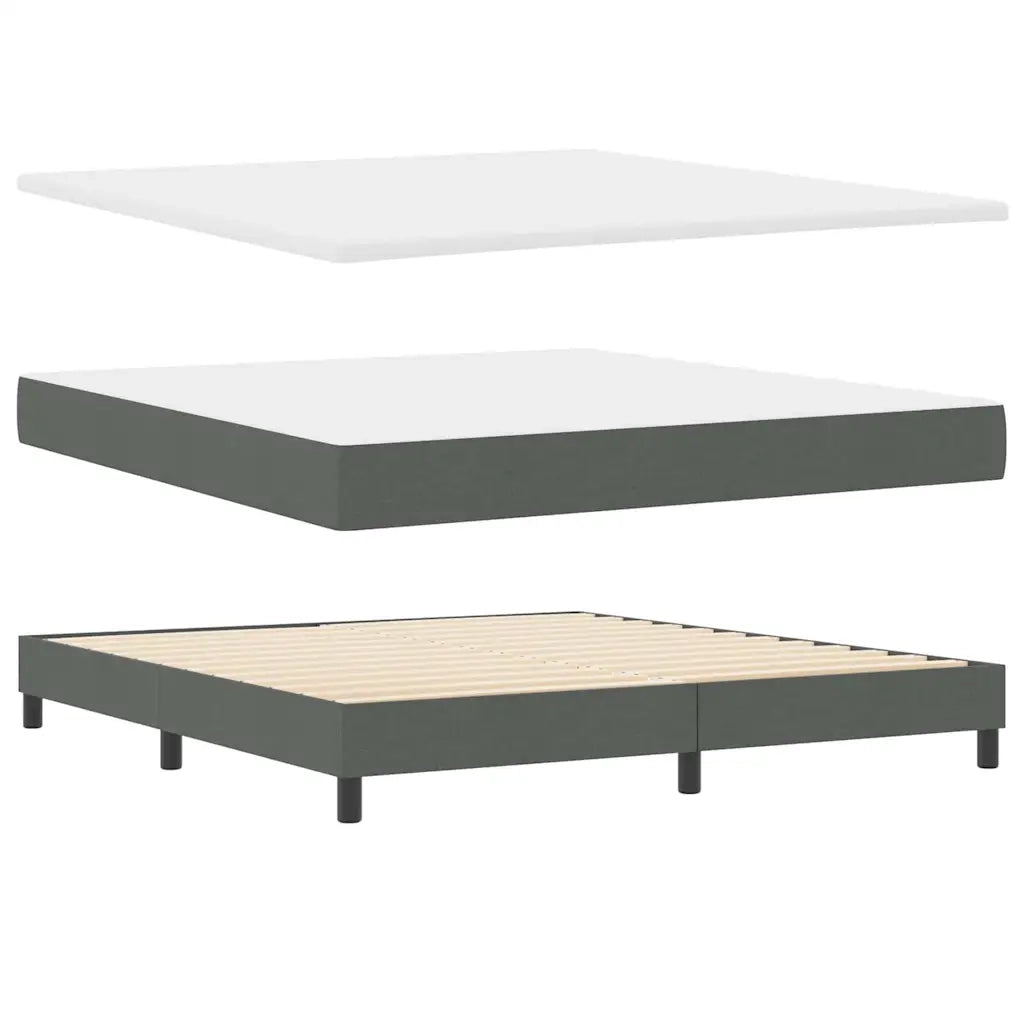 Letto a molle con materasso Grigio scuro 180 x 200 cm Tessuto 3342227