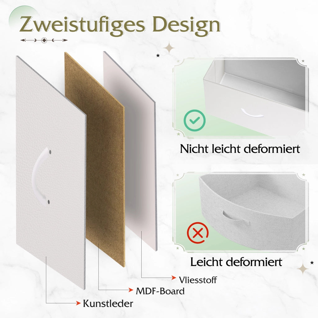 Cassettiera con 2 cassetti ¨C zephmum ¨C bianco 60x40x