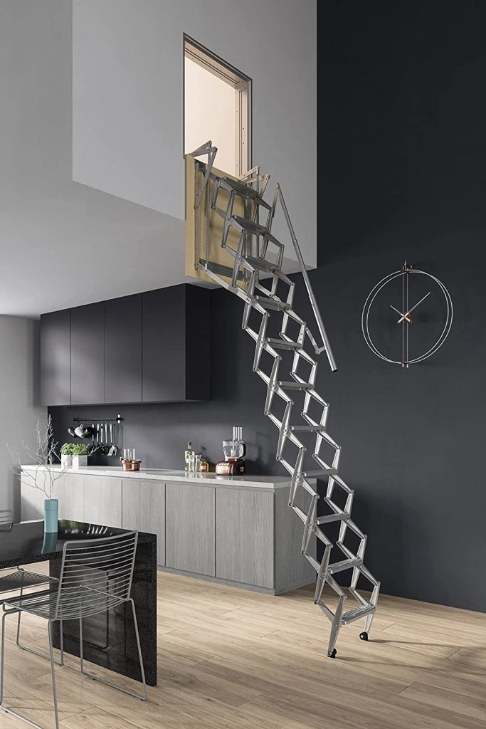 SCALA RETRATTILE A PARETE Cm 70X100 H300 A PANTOGRAFO SCARI WALL