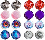 Set di tunnel per orecchio in acrilico e acciaio inossidabile, con 16 pezzi, orecchini espandibili, multiple dimensioni 8mm-25mm, comodo e stile.