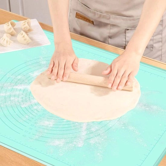 Mat anti-adesione grande 60 x 40 cm - Mat di impasto extra spesso - Mat di silicone con misurazione - Sottopiatto antiaderente - Antiscivolo - Libero da BPA