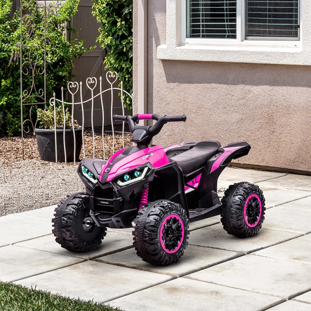 Quad Elettrico per Bambini ¨C Minimal ¨C Nero e Rosa, Metallo e PP, 12V