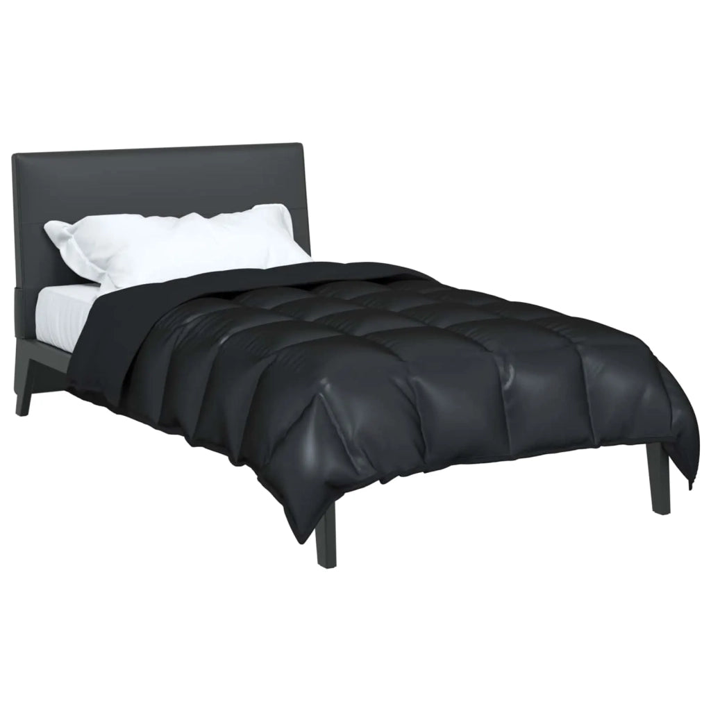 Piumone | Duvet Invernale Nero 140 x 200 cm Satin e Micropile