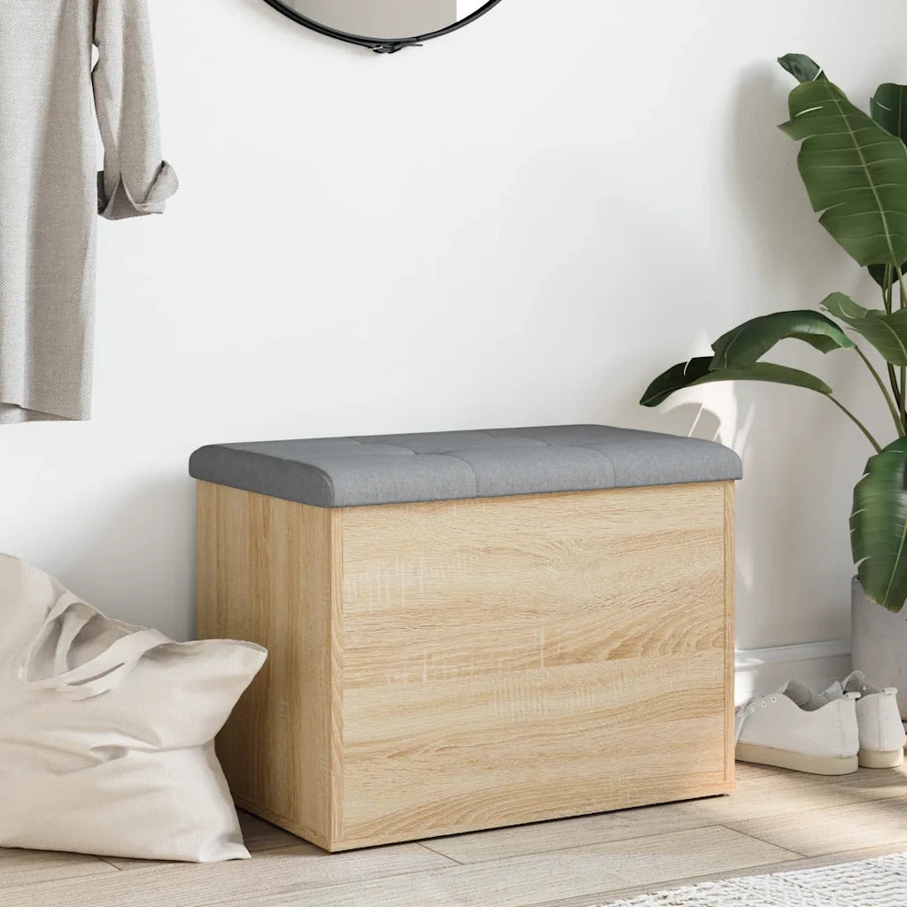 Panca Contenitore-Panca con Vano Portaoggetti-Sgabello Rovere Sonoma 62x42x45 cm Legno Agglomerato