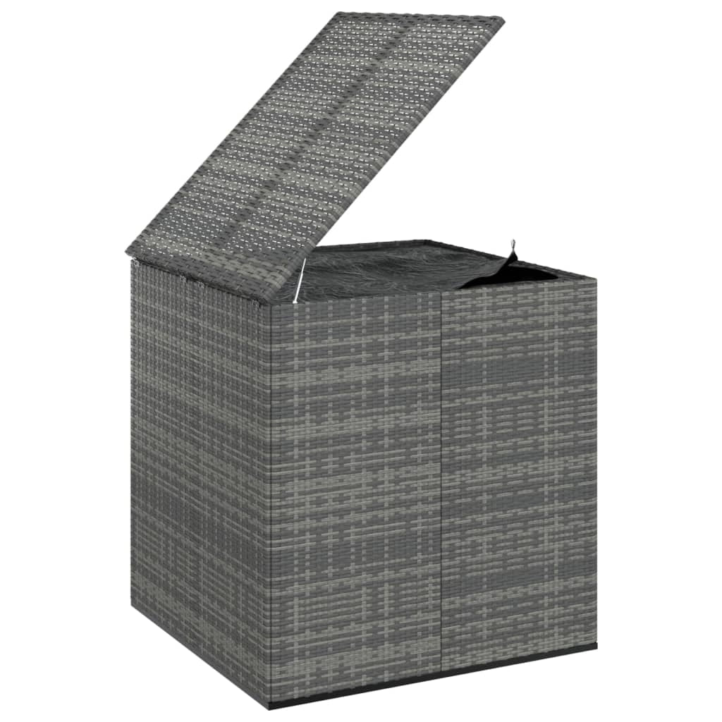 Contenitore da giardino in resina di vimini/cuscino 100 x 97,5 x 104 cm grigio 02_0013158