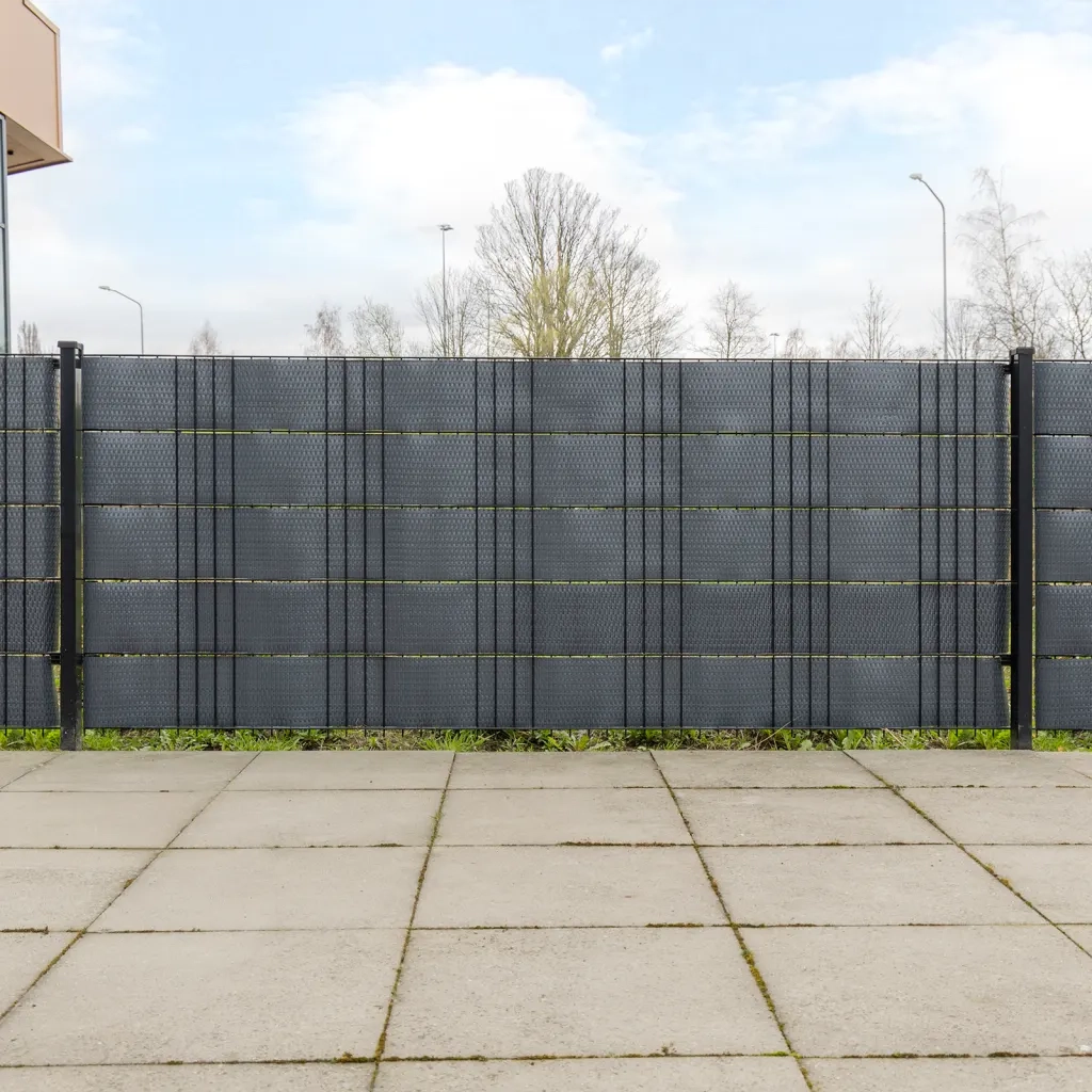 Schermi da Balcone 10 pz | Paravento Antracite 255x19 cm in Polyrattan