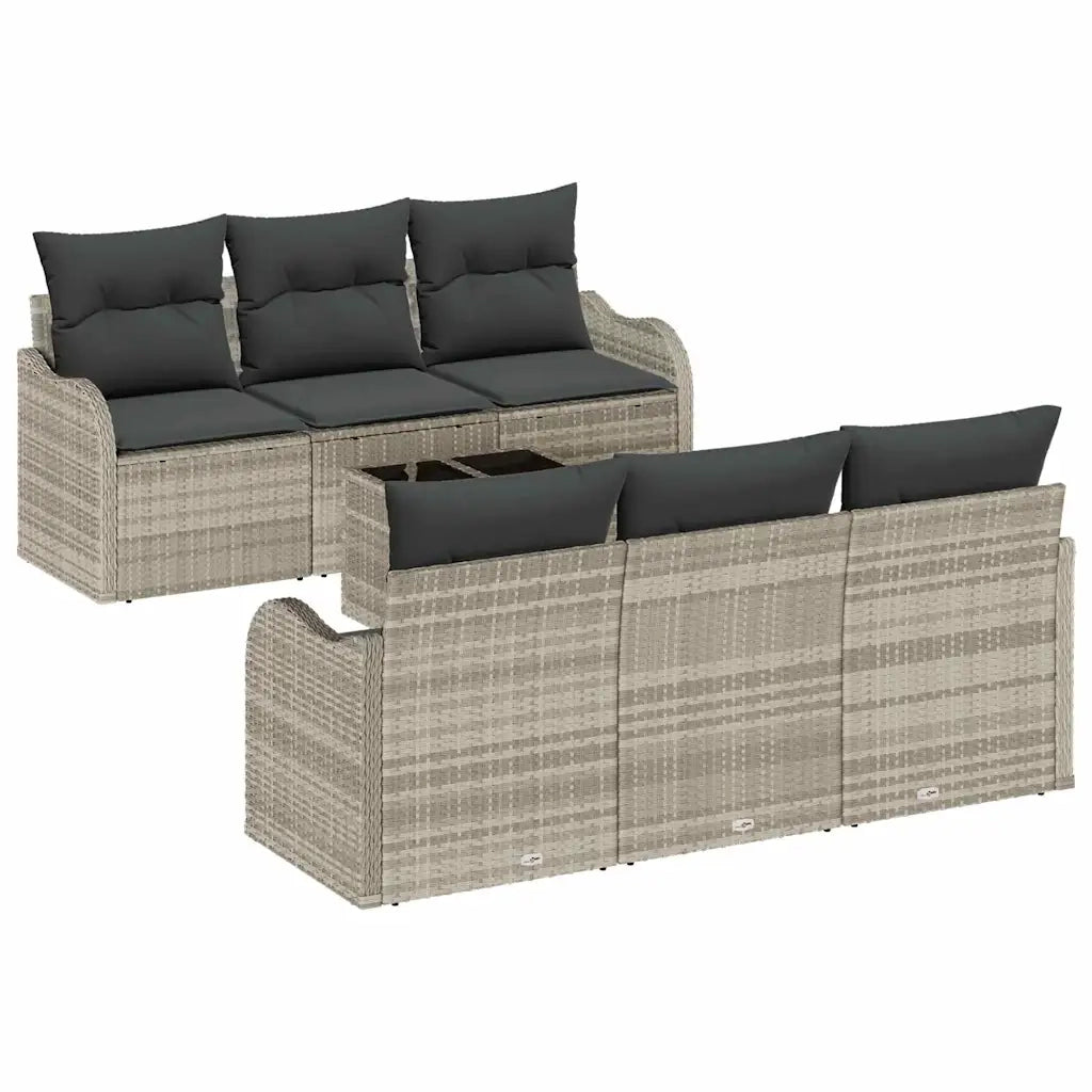 Set Divano da Giardino Grigio chiaro 55 x 55 x 37 cm polyrattan 3345592