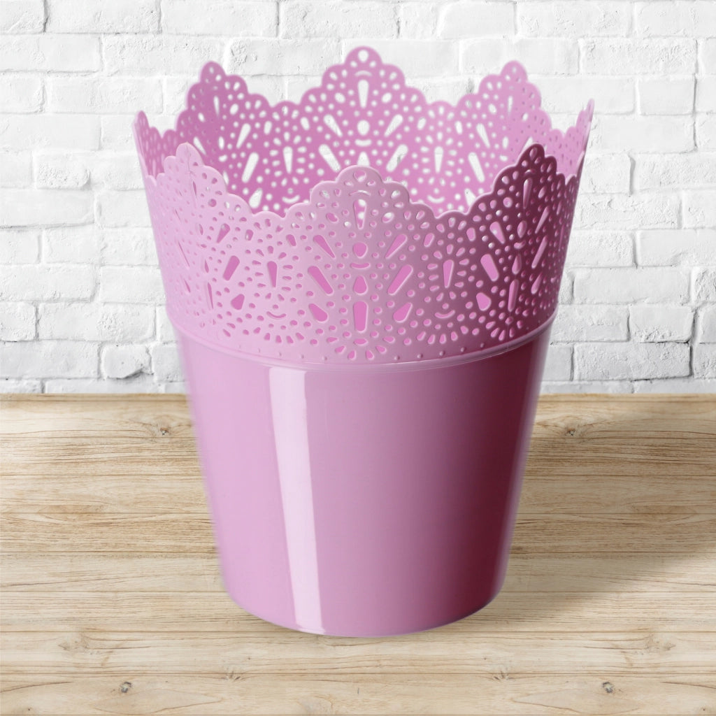Vaso da fiori KADAX, vaso da fiori, coperchio alto, supporto per fiori, ciotola lucida, 14,5 cm, rosa
