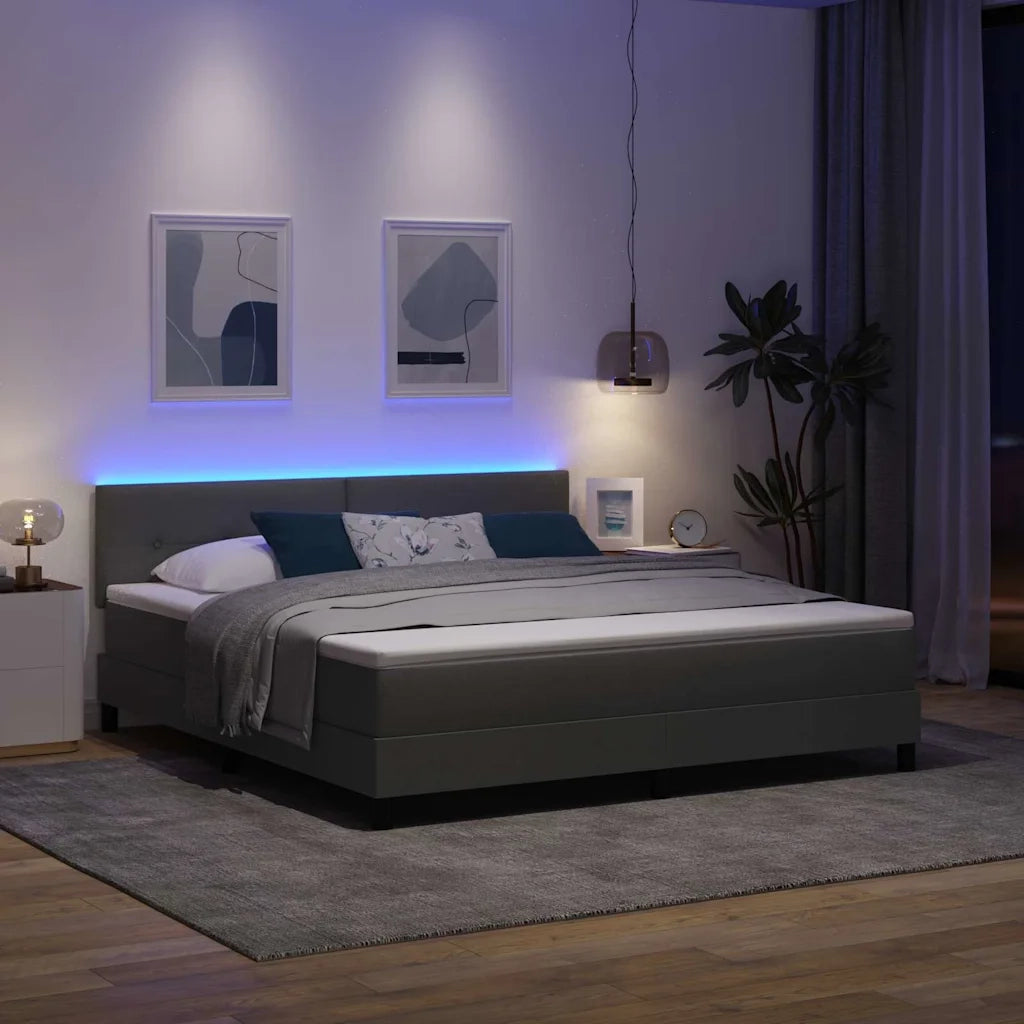 Letto a molle con materasso Grigio scuro 180 x 200 cm Tessuto 3342227