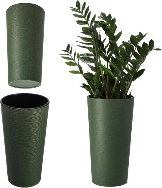 Vaso ecologico elegante per piante con inserto rimovibile - Ideale per ufficio e giardino (diametro 19 cm)