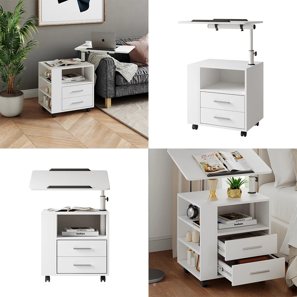 Vicco Comodino Bianco 60 x 69 cm con 2 cassetti
