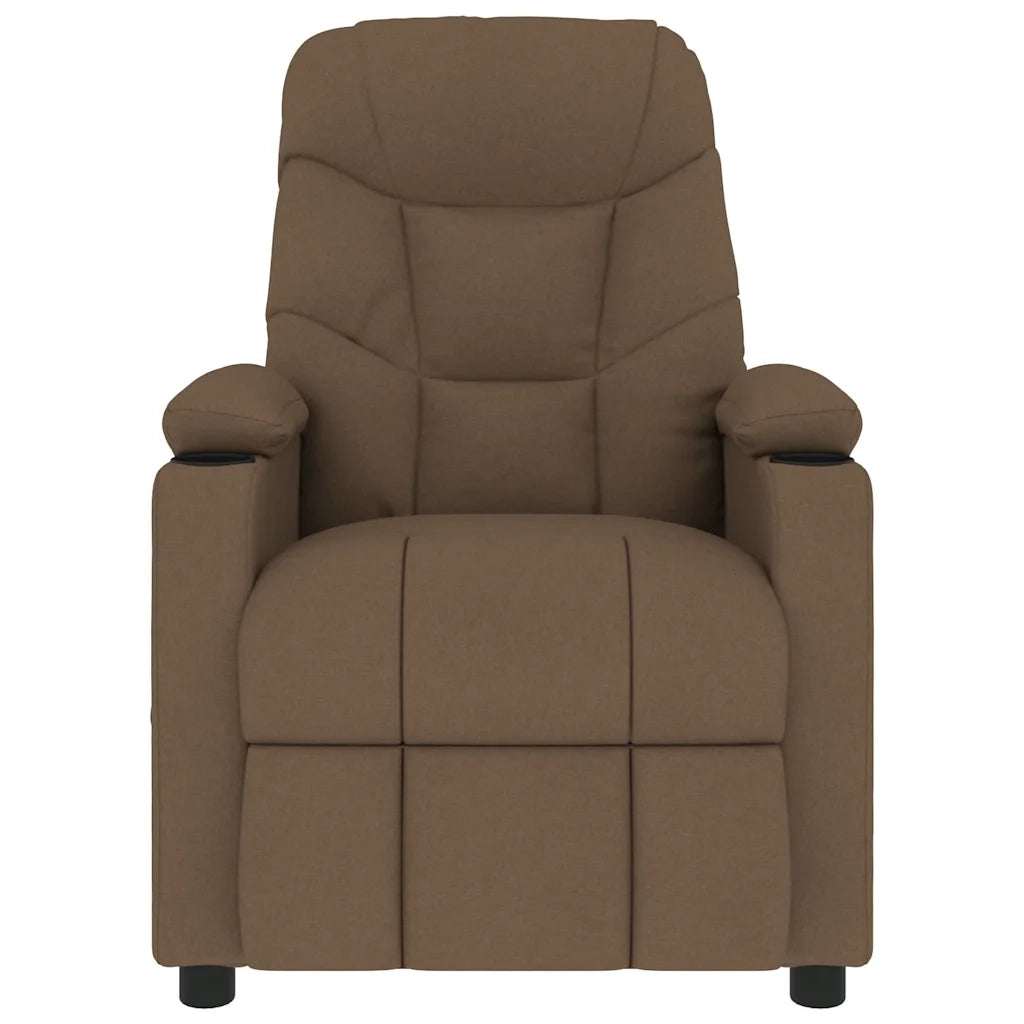 Poltrona Massaggiante Marrone in Tessuto 339096