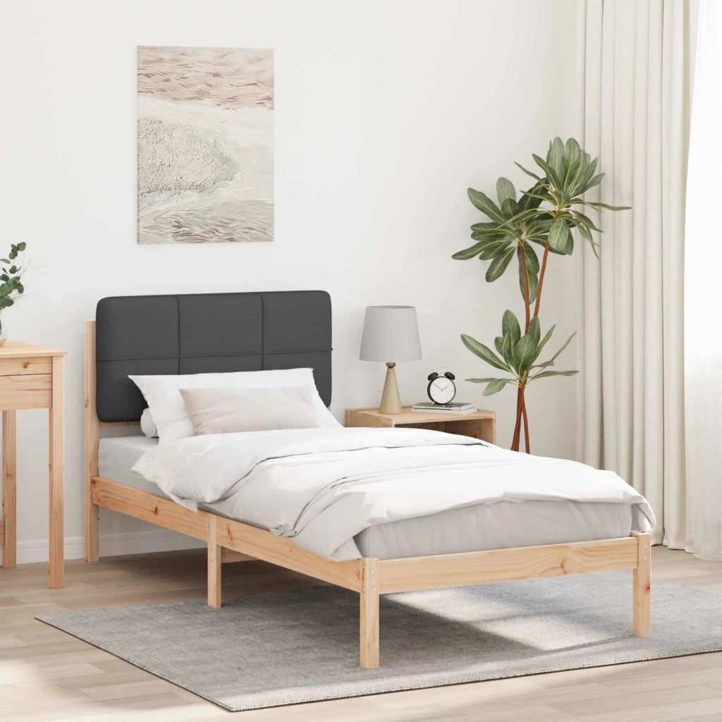 Letto con Testiera Rivestita-Struttura Letto con Testiera Grigio scuro 100 x 200 cm 192215