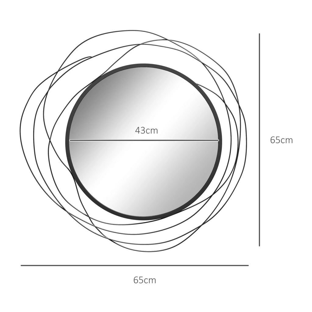 Specchio rotondo in metallo nero ¨C Minimal ¨C ¦µ65 cm