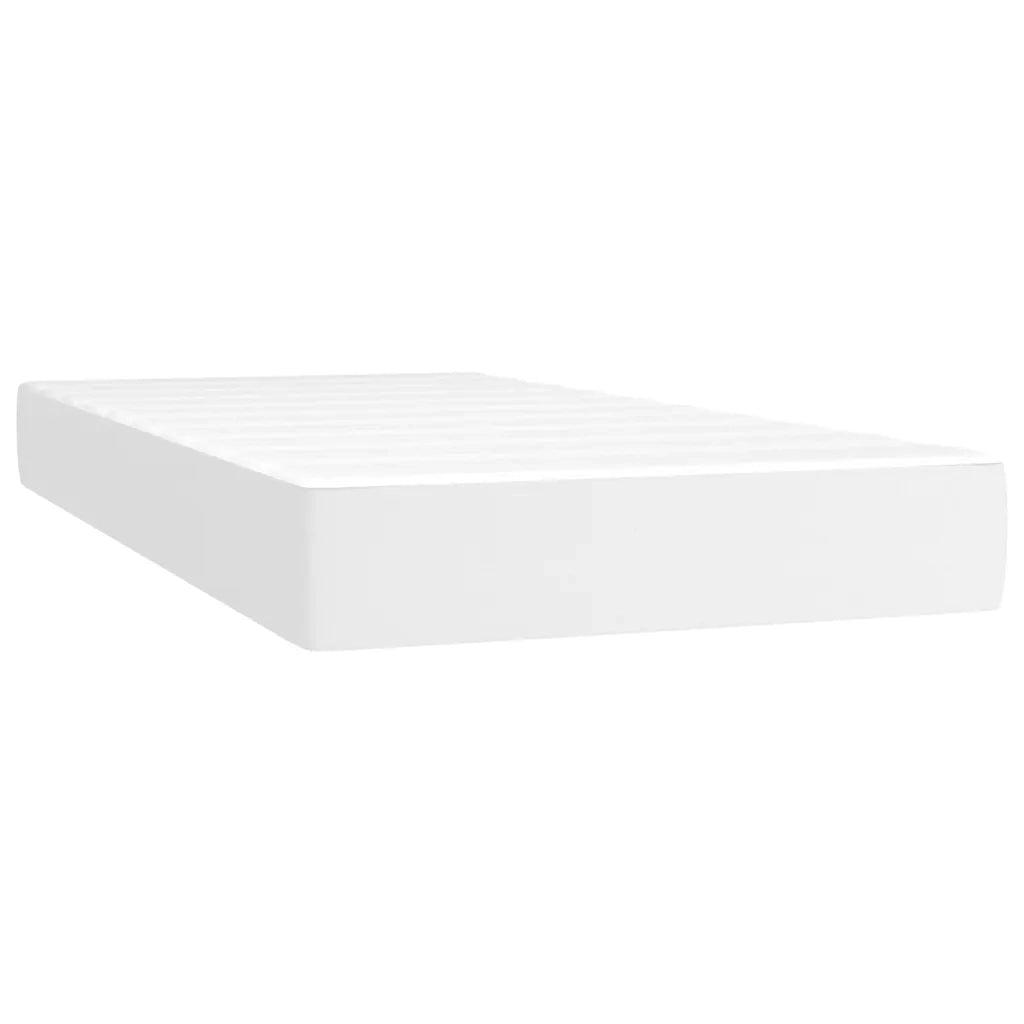 Giroletto Molle con Materasso e LED Bianco 120x190cm Similpelle